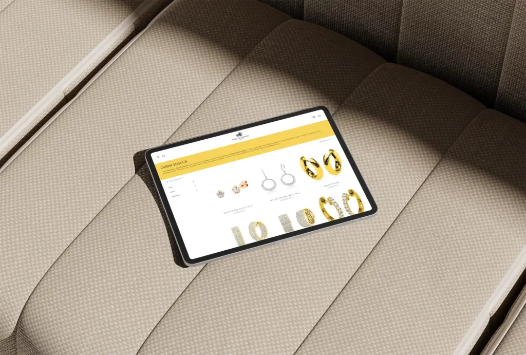 Juwelier Schützlhoffer Onlineshop MockUp Tablet